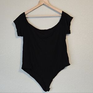ELOQUII Scoop Neck Bodysuit - Black - Plus Size 18/20 - Essential Basic